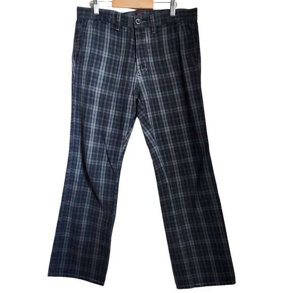 7 For All Mankind Skinny Jeans Womens 30 Green Plaid Stretch 32x30 Academia‎ - Picture 1 of 13